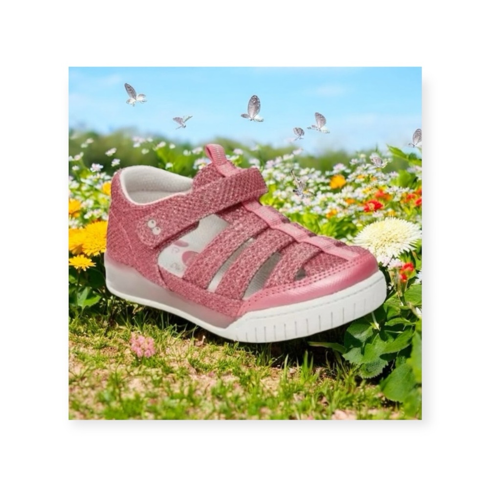 new Surprize Stride Rite ✵ Water Resistant Fisherman Sandals ✵ Pink Glitter 12